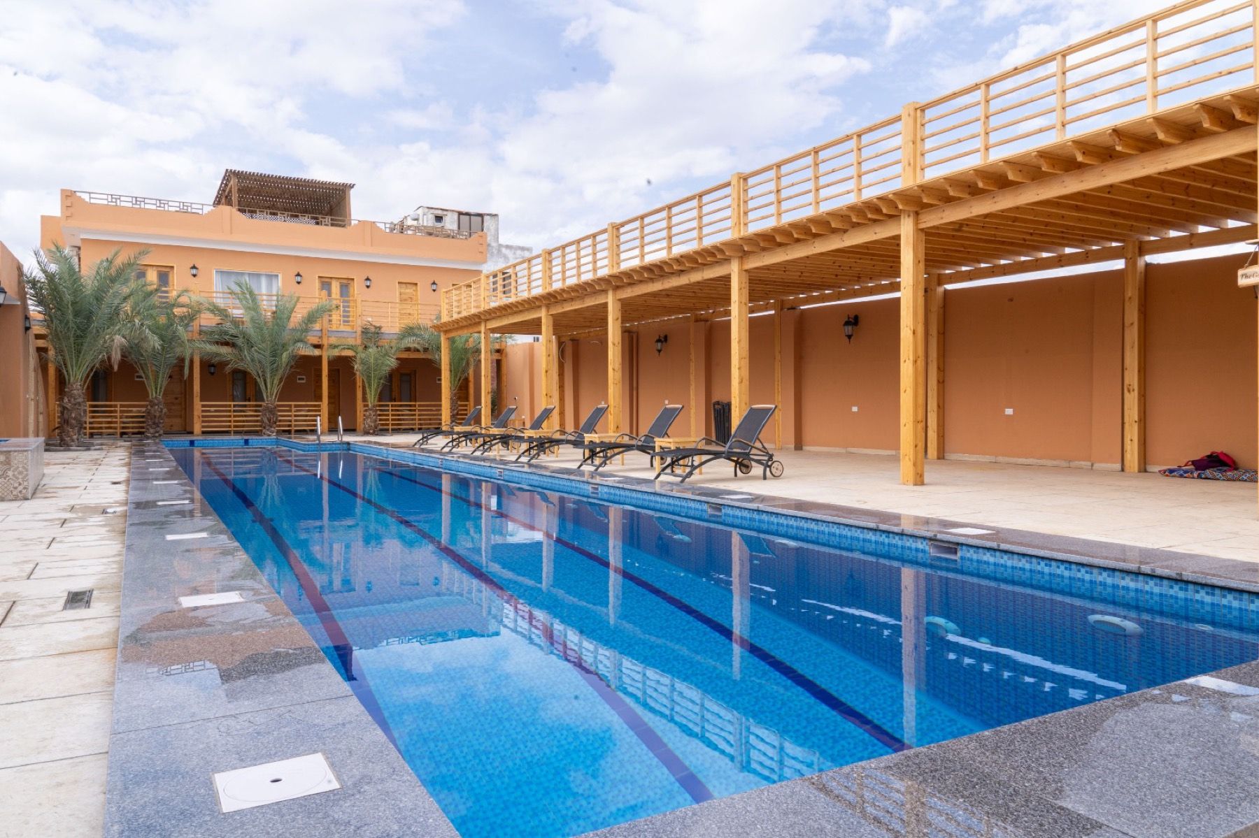 The Gate Hotel courtyard and its 25m pool in Dahab